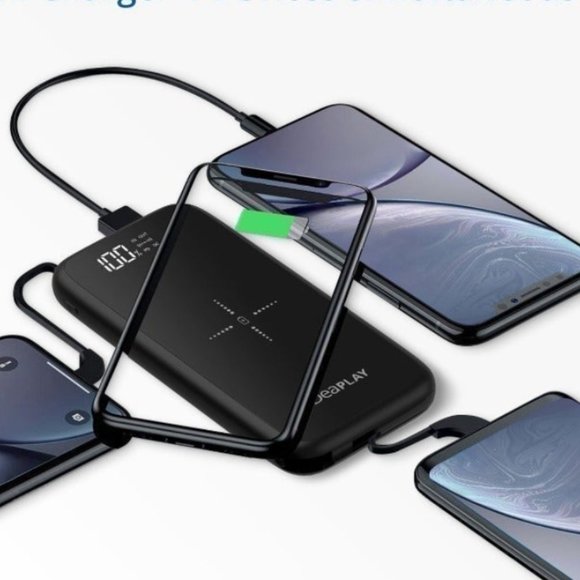 iDeaPLAY Q100P 10000mAh Rose Gold Power Bank Qi Wireless Charging USB-C Lightnin - Picture 4 of 4